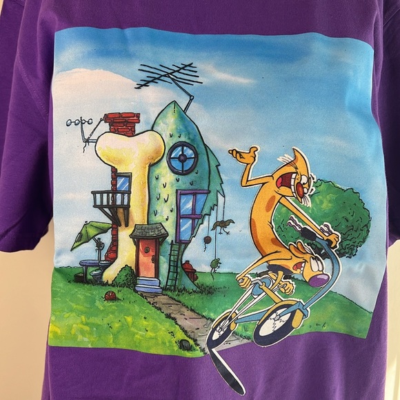 NWT Nickelodeon 90' Retro CatDog Purple T Shirt SZ-L - Picture 4 of 11